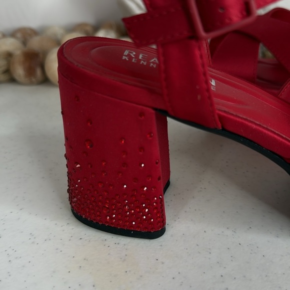 Kenneth Cole Reaction Women's Reeva Silk Platform Sandals Sz 8 - Picture 5 of 11